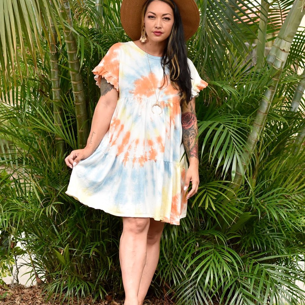 Organic Cotton Tie Dye Dress - Picture 8 of 8